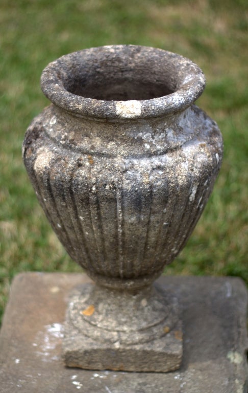 Antique English Cast Limestone Urn