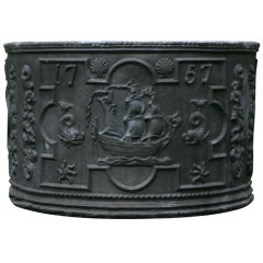 Large Round Ship Lead Planter