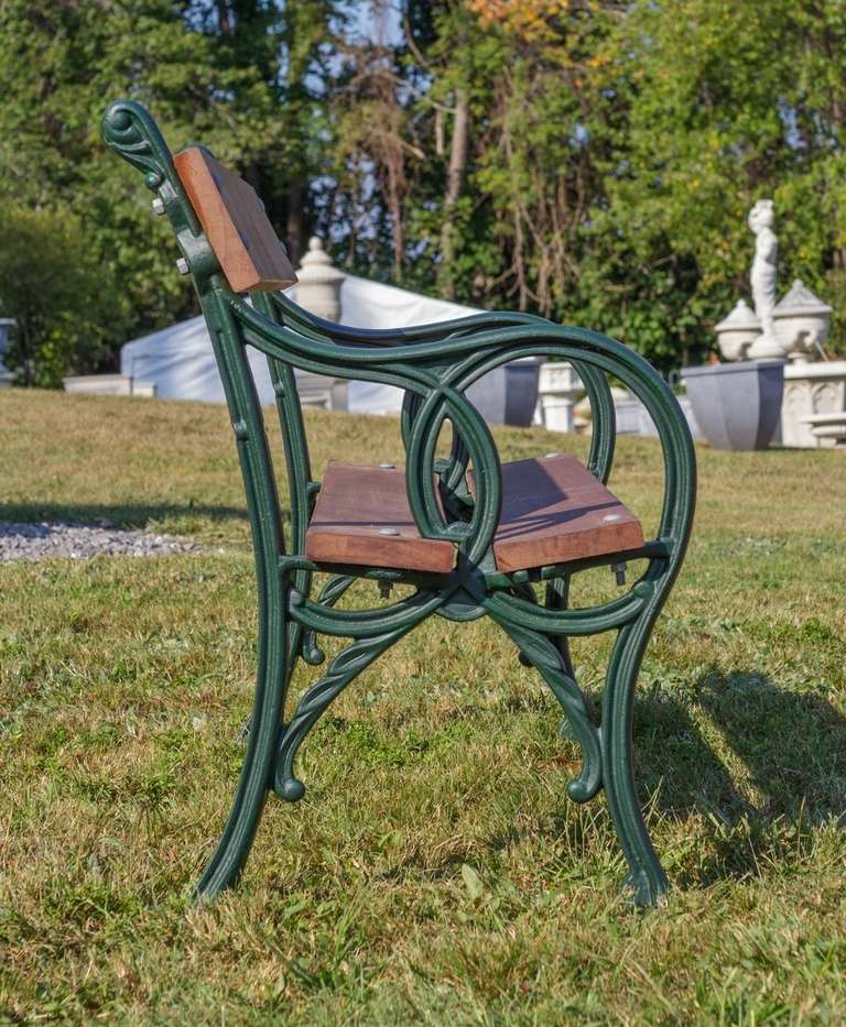 English Antique Cast Iron Bench For Sale