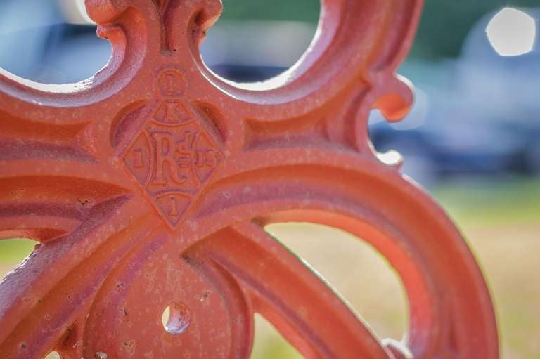 19th Century Antique Cast Iron Bench with Foot Board For Sale