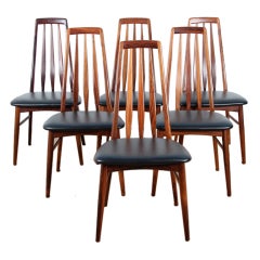 Set of six scandinavian rosewood chairs by Niels Koefod.