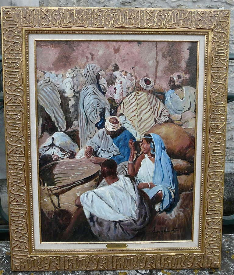 Orientalist market by Léon Luret