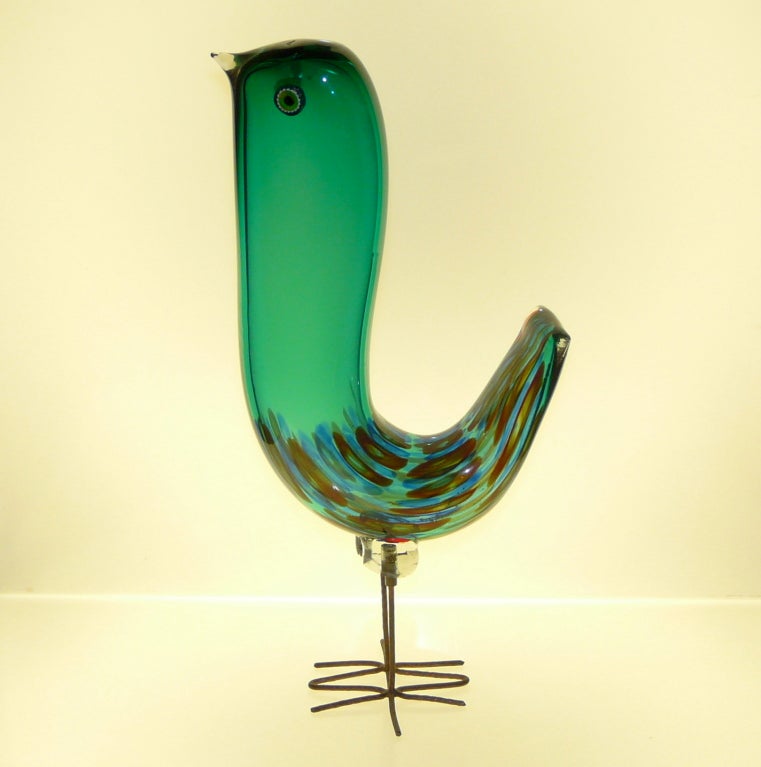 collection of five Glass birds for Vistosi Murano.1960-61 1