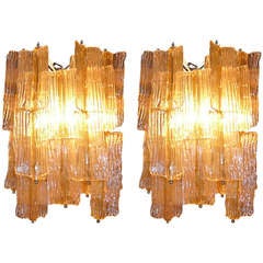 Pair of Venini Glass Sconces
