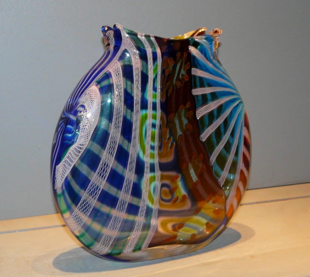 One of a kind glass vase  by Andrea Zilio. 1