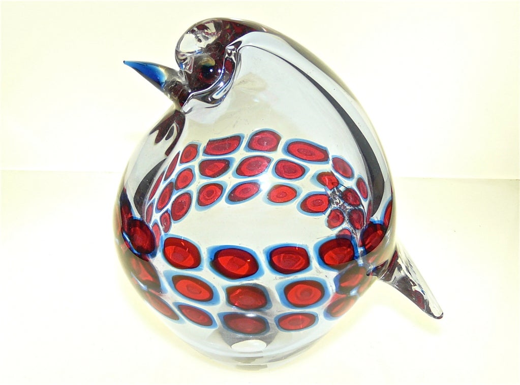 Glass Antonio Da Ros glass bird for Cenedese. For Sale