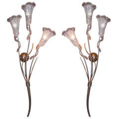 Pair of flowers wall lights.