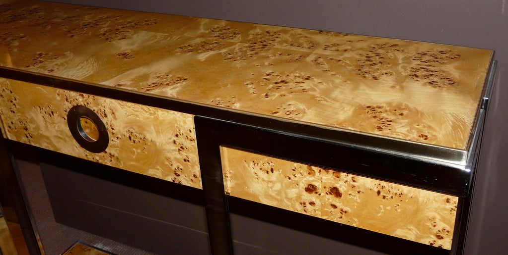 Attractive burlwood console by Milo Baughman