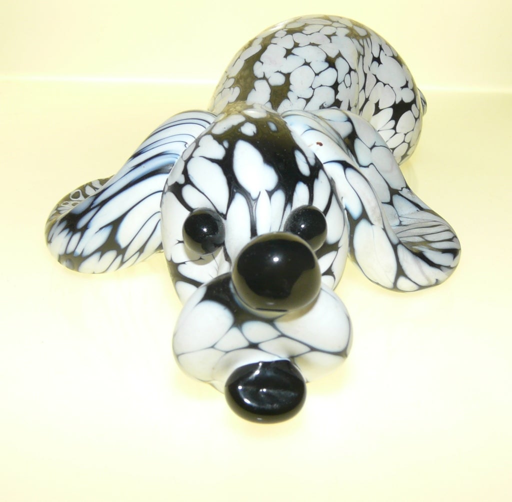 Mid-20th Century Murano glass dog by Archimede Seguso For Sale