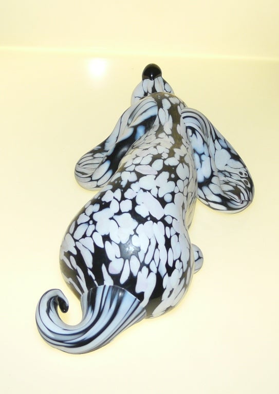 Glass Murano glass dog by Archimede Seguso For Sale