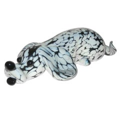 Vintage Murano glass dog by Archimede Seguso