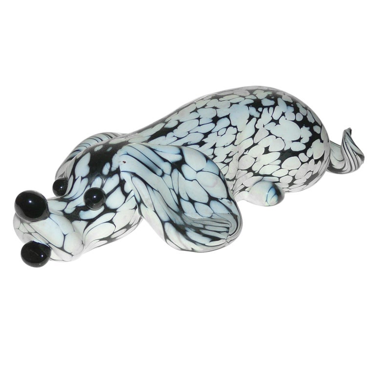 Murano glass dog by Archimede Seguso For Sale
