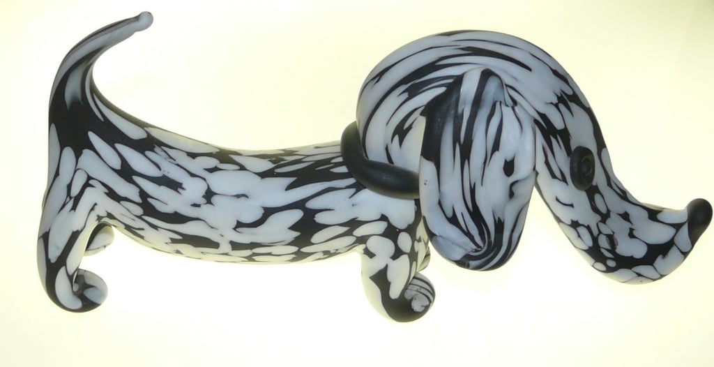 Italian Murano glass dog by Archimede Seguso . For Sale