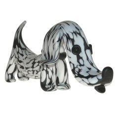 Vintage Murano glass dog by Archimede Seguso .