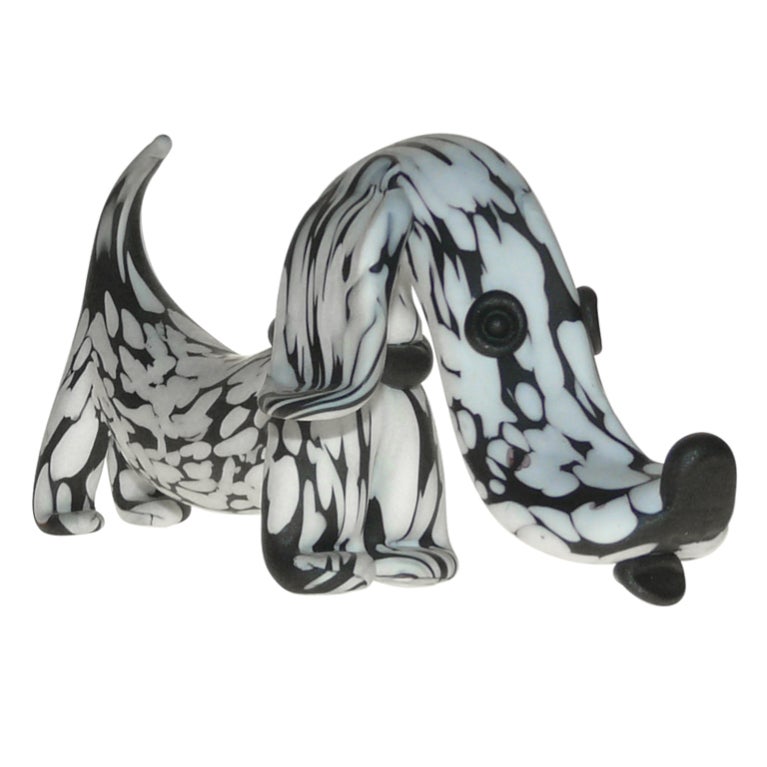 Murano glass dog by Archimede Seguso . For Sale