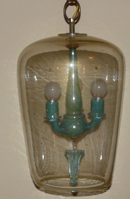 Pendant Glass Light by Seguso Murano