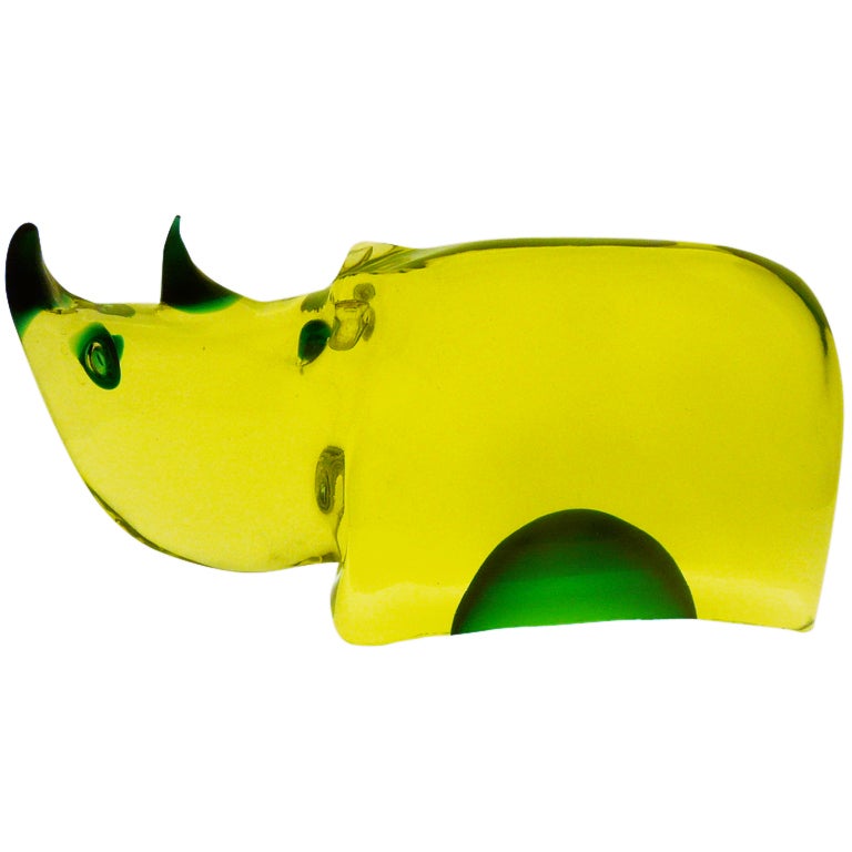 Antonio Da Ros Glass Rhino for Cenedese For Sale