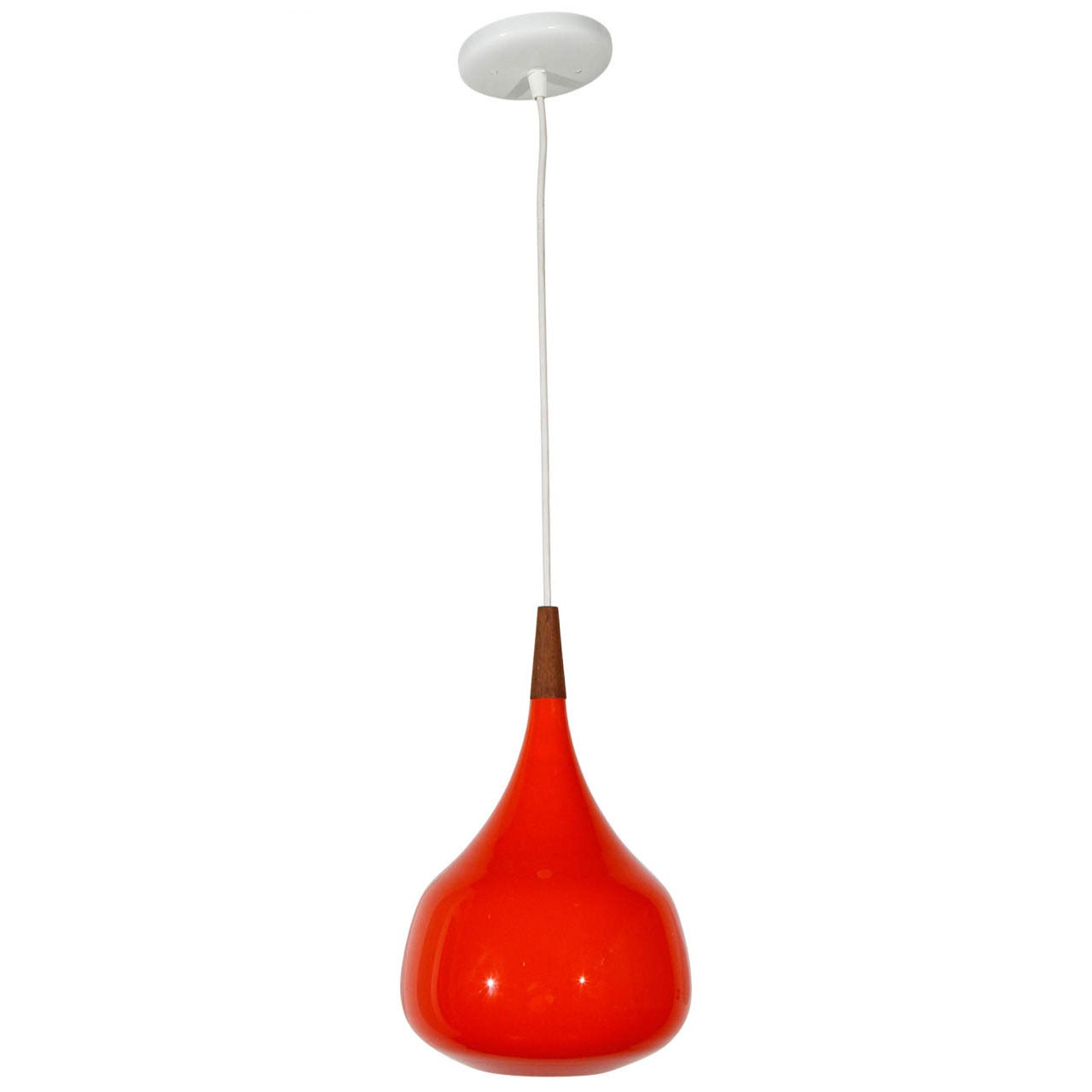 Modern Red Glass Swedish Pendant For Sale