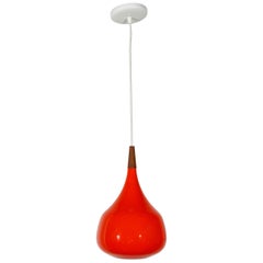 Lampe à suspension suédoise moderne en verre rouge