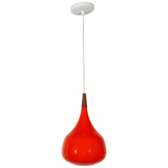Modern Red Glass Swedish Pendant