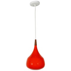 Vintage Modern Red Glass Swedish Pendant