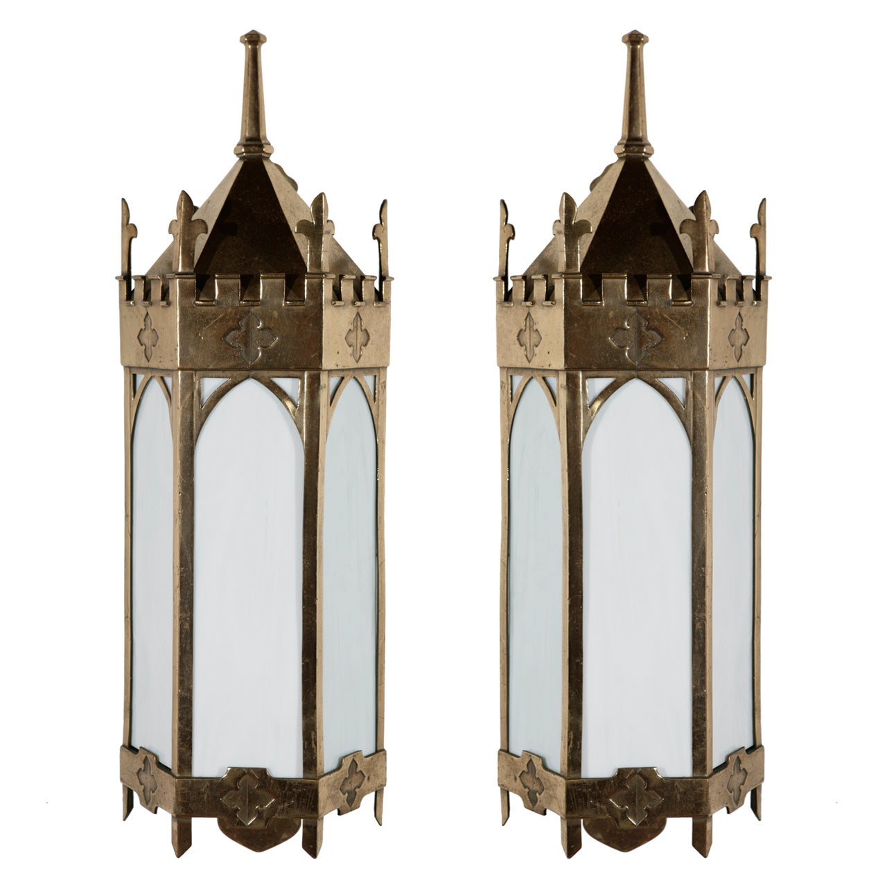 Pair Of Exterior Cast Bronze Sconces