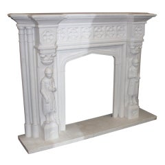 Vintage White Marble Fireplace Surround
