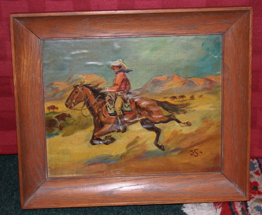 American Set of Four Western Paintings For Sale