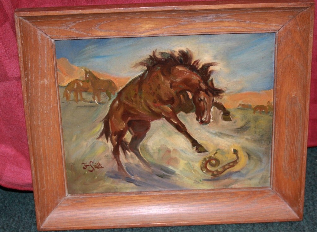 Mid-20th Century Set of Four Western Paintings For Sale