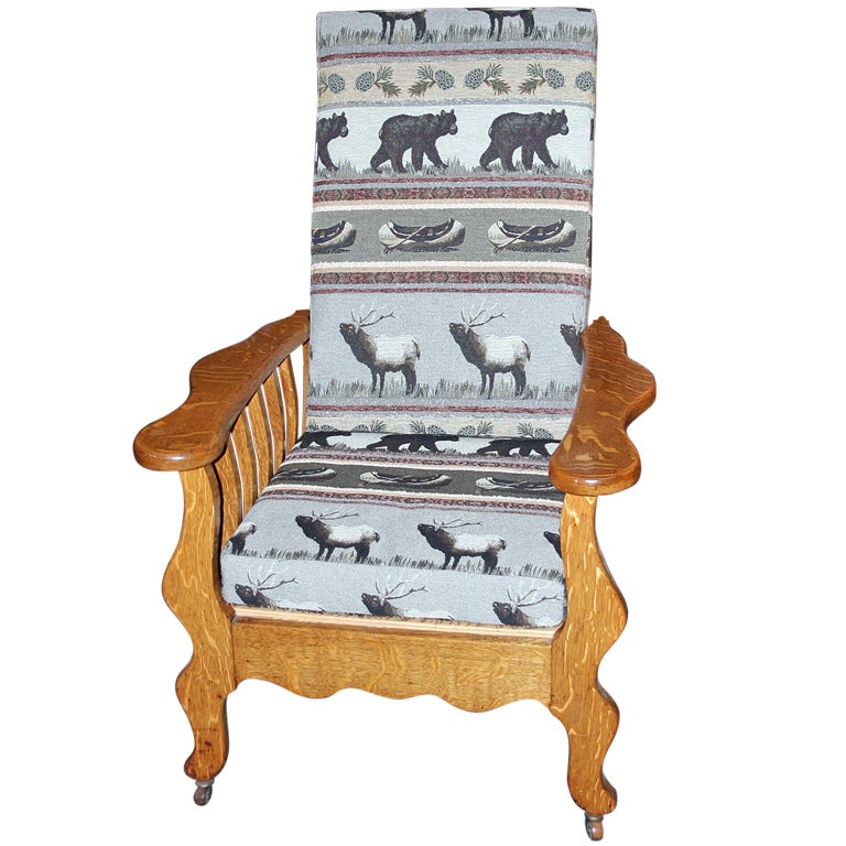 Tiger Oak Morris Chair For Sale