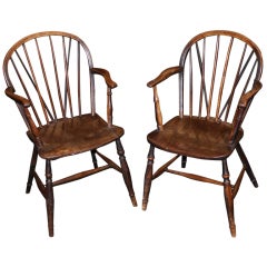 Yew Wood Windsor Chairs c. 1800