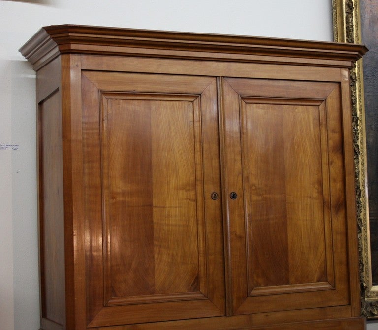 Exquisite French Cherrywood Buffet a Deux Corps