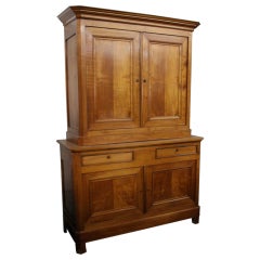 Exquisite French Cherrywood Buffet a Deux Corps