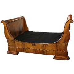 Antique Napoleonic Rosewood Sleigh Bed