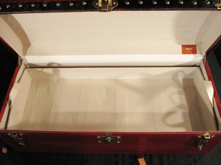 French   Louis Vuitton Maroon Vuittonite Cabin Trunk c1900 For Sale