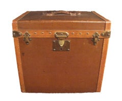 Vintage Goyard Hatbox Trunk in Tan Canvas ca. 1910