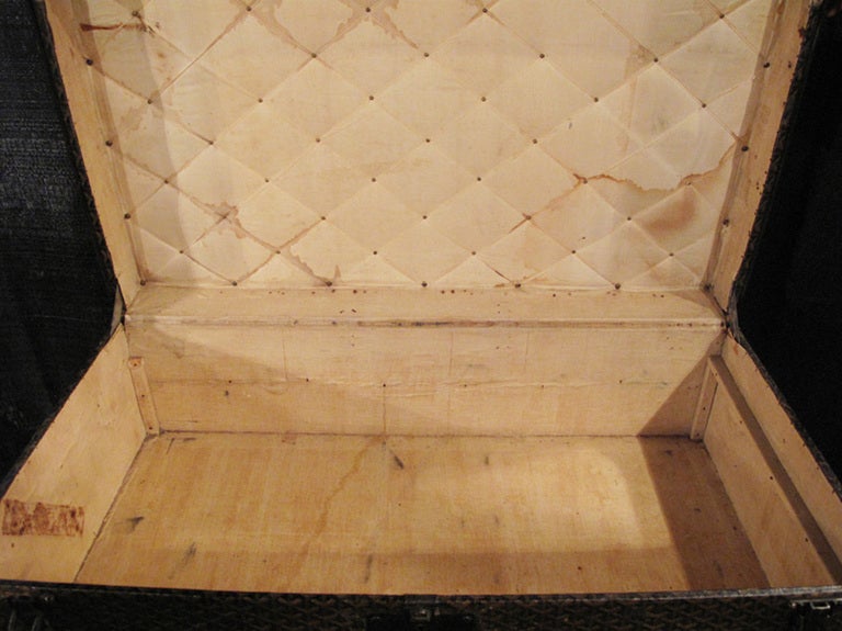 French Goyard Monogram Half Steamer Trunk ca.1900 with Initials A.B.