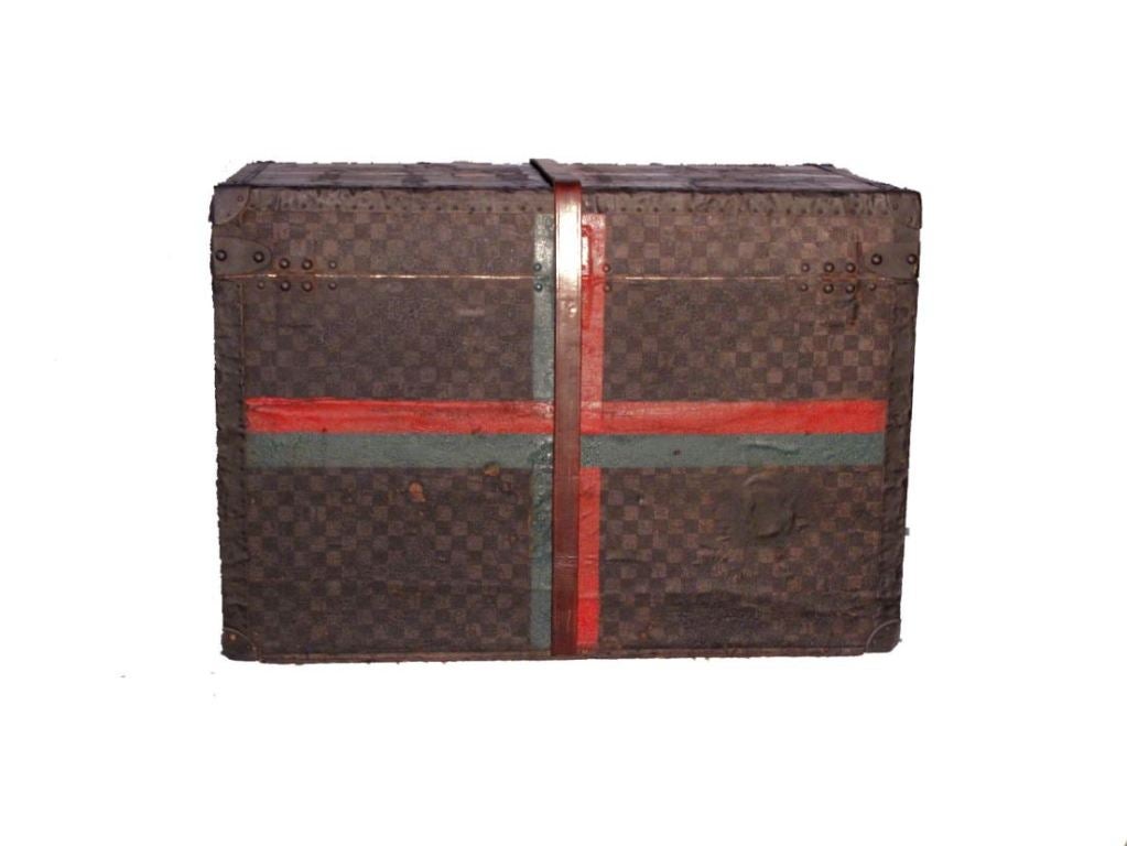 French Louis Vuitton Half Steamer Trunk in Damier For Sale