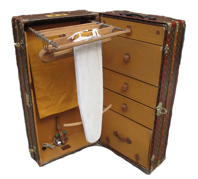 20th Century Louis Vuitton Monogram Papillion Wardrobe Owned by Edith Piaf