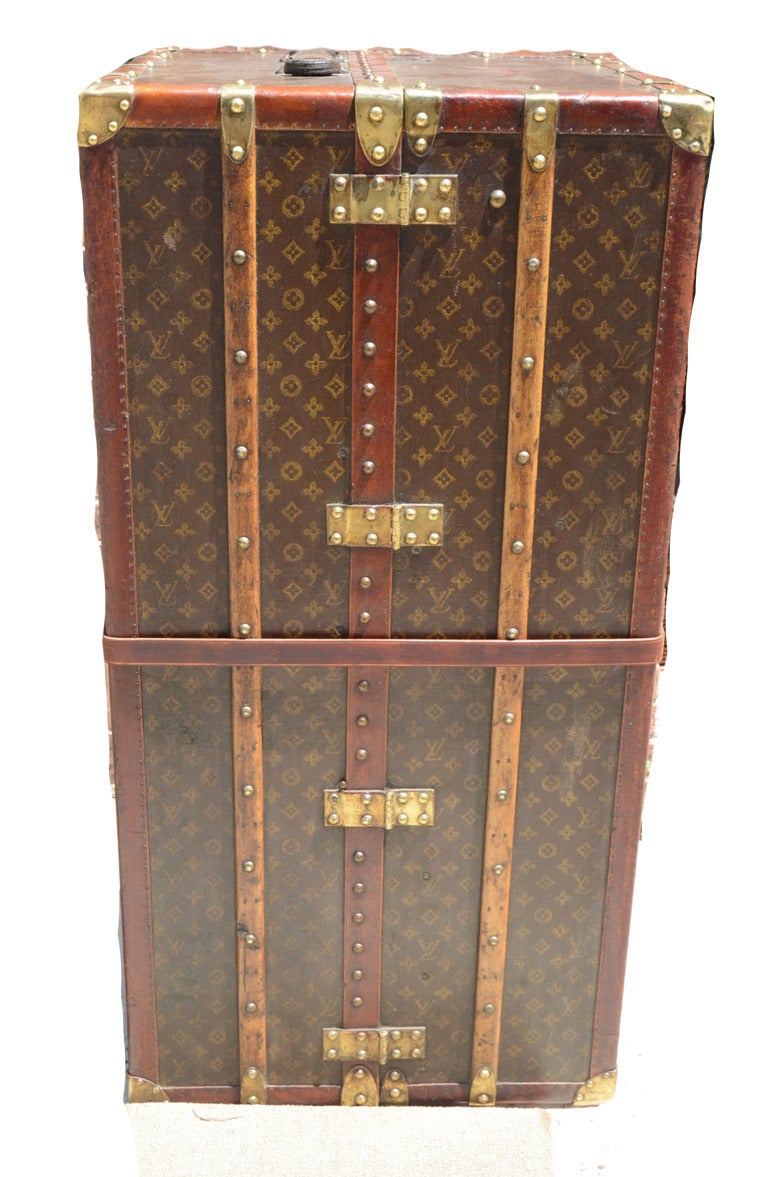 Antique Louis Vuitton Liberace Wardrobe with Ironing Board In Excellent Condition For Sale In Philadelphia, PA
