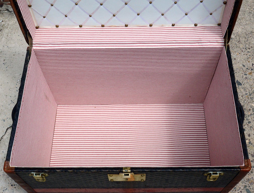 Early 20th Century Antique Goyard Half Trunk with Red ID Stripe For Sale