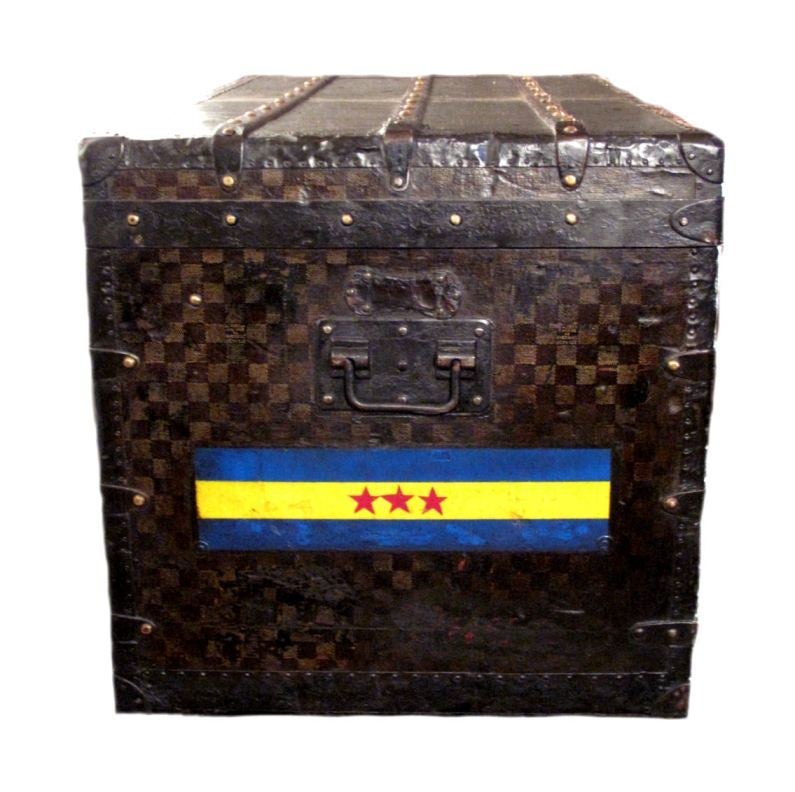 French Louis Vuitton Damiere Gentlemans Trunk For Sale