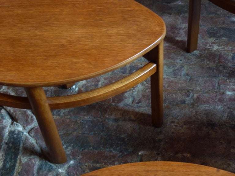 Mid-20th Century Set of four Danish oval small tables , 1950's  For Sale