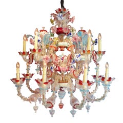 1940's Murano Multi Colored Chandelier