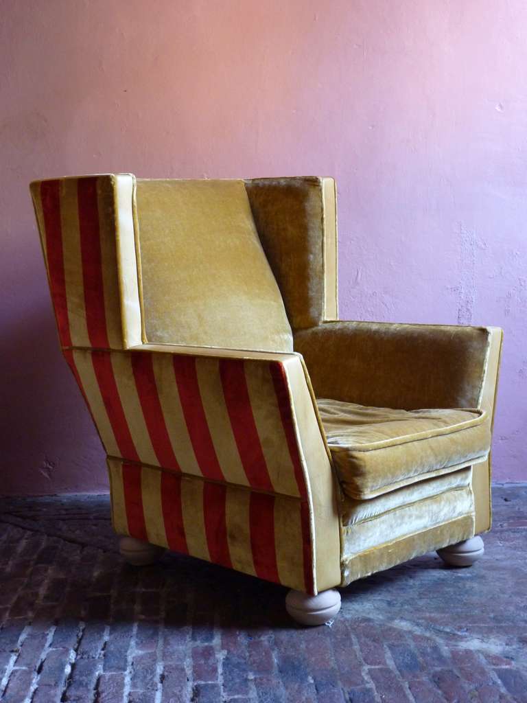 Art Deco Wing Chair, 1920's Belgium