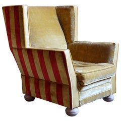 Art Deco Wing Chair, 1920's Belgium