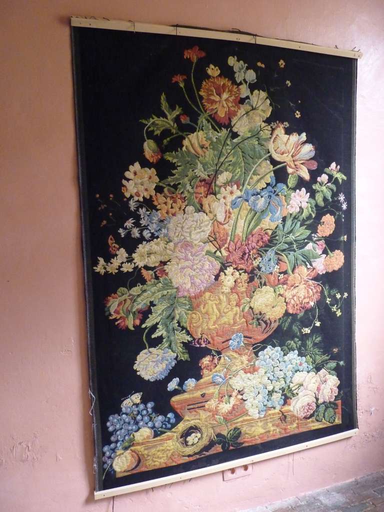 Pair of Flemish machine made floral tapestries, 1960's 1