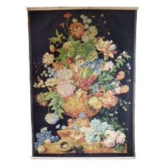 Pair of Flemish machine made floral tapestries, 1960's