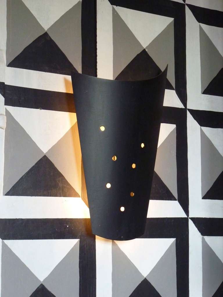 3 Metal Spanish 1950's Calder Style Wall Lights