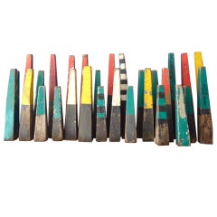 Collection Of Wooden Posts, English 1900 Manor House Game